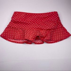 Lands End Swimsuit Skirt Bottom Polka Dot Ruffled